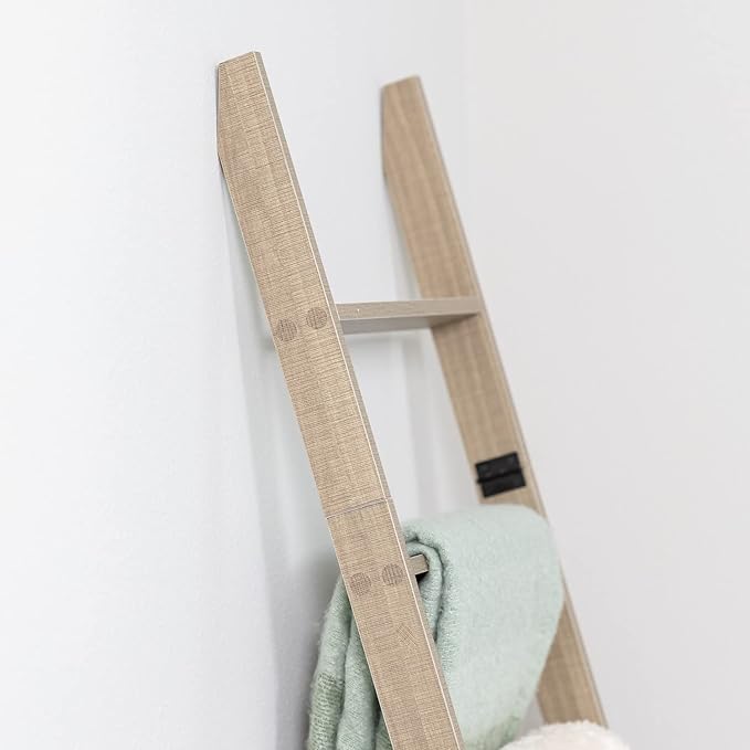 Blanket Ladder for Living Room and Bedroom, 5ft 8 inch, 6-Tier Wall Leaning - Image 4