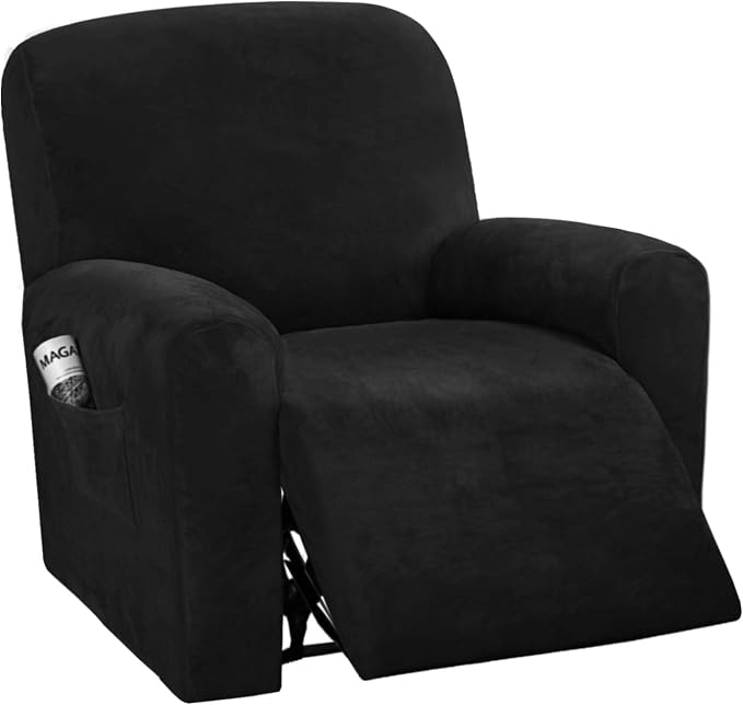 H.VERSAILTEX Velvet Stretch Recliner Couch Covers 4-Pieces Style Recliner Chair by HVERSAILTEX