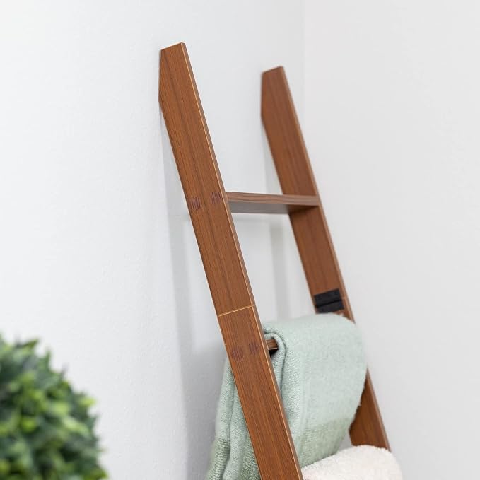 Blanket Ladder for Living Room and Bedroom, 5ft 8 inch, 6-Tier Wall Leaning - Image 4