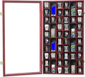 Shot Glass Display Case Large Wooden Cabinet Rack Holder Wall Mounted Mahogany by SNAIL