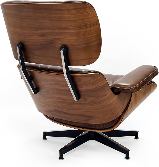 Top Grain Leather, Mid Century Chaise Lounge Chair and Ottoman, Reading Chair - Image 7