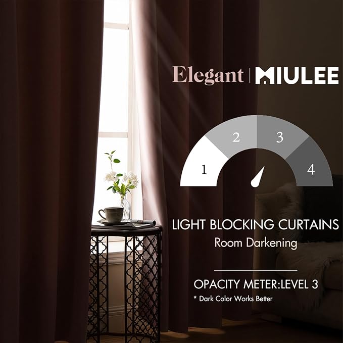 MIULEE 90" Long Room Darkening Curtains Thermal Insulated Drapes Solid Window - Image 2