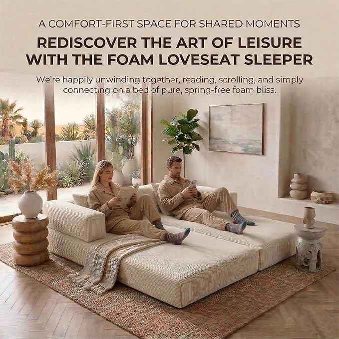 78" 4-in-1 Convertible Sofa Bed, Boneless Corduroy Sleeper Couch - Image 5