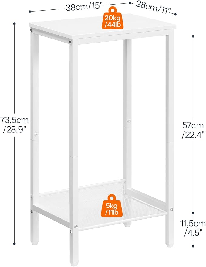 HOOBRO Tall Side Table, Industrial End Telephone Table - Image 3