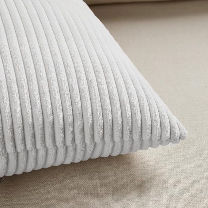 Fancy Homi 2 Packs White Long Lumbar Decorative Throw Pillow Covers 12x24 Inch - Image 5