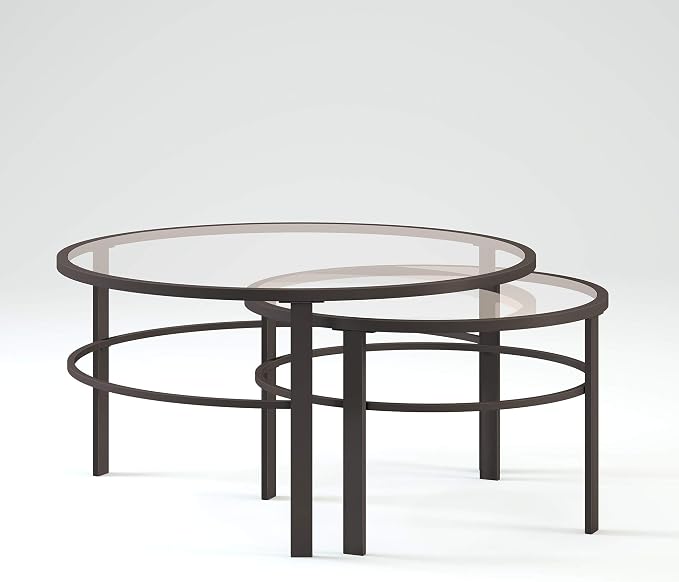 Henn&Hart Round Nested Coffee Table in Blackened Bronze, Coffee Table coffee - Image 5