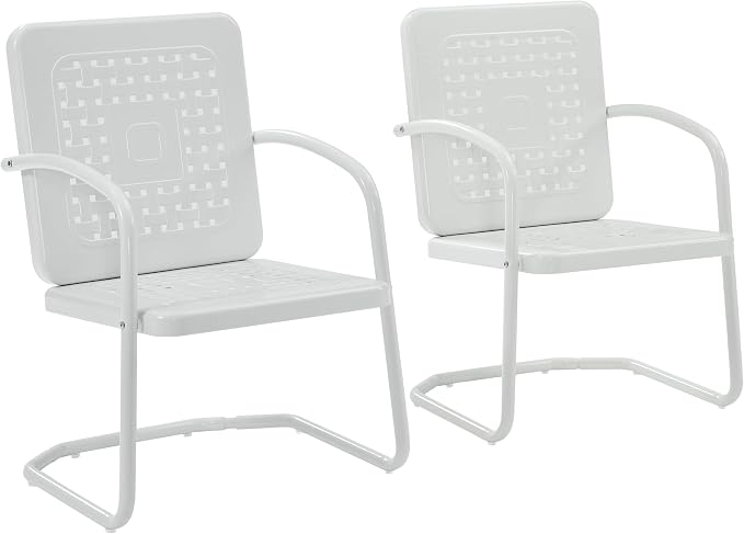 Crosley Furniture Bates 2-Piece Outdoor Chair Set, Retro Metal Patio Chairs by CrosleyFurniture