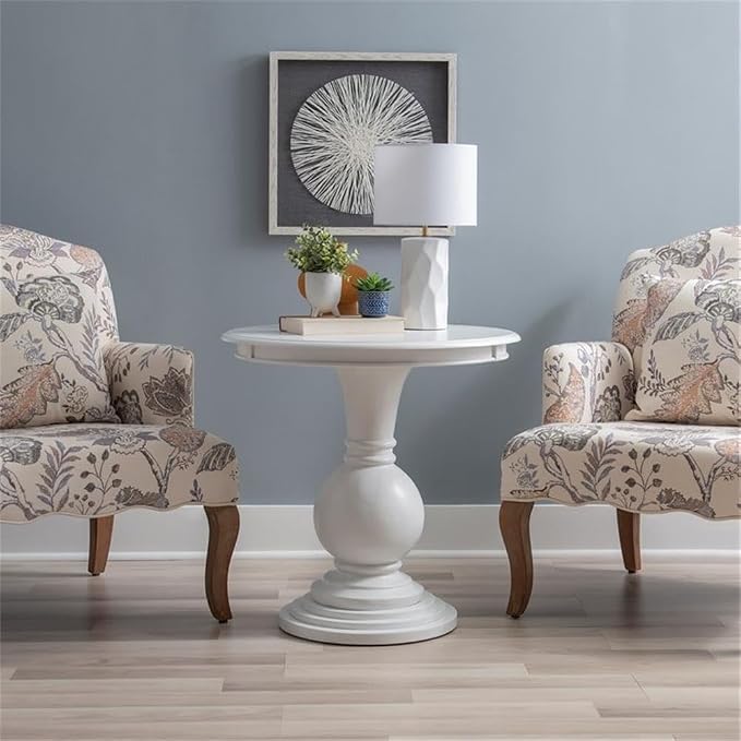 Pemberly Row Round Wood Accent Table, 26 in Height, MDF - Image 2