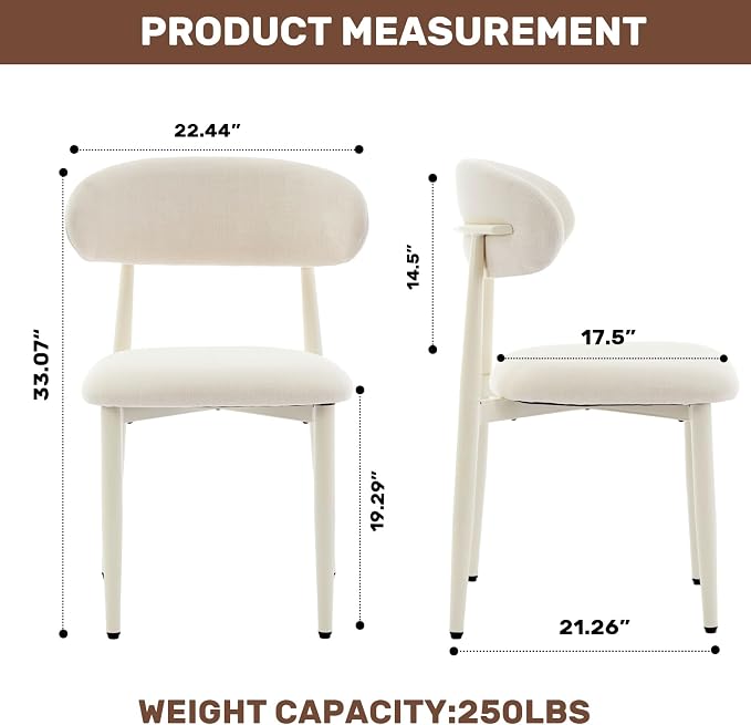 UVV Dining Chairs Set of 4, Metal Kitchen Chairs - Image 9