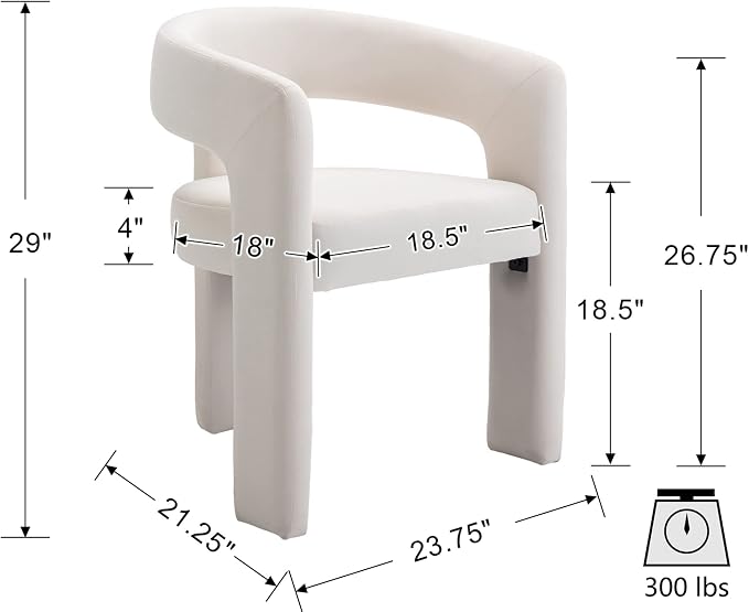 VESCASA Velvet Barrel Dining Chair - Image 2