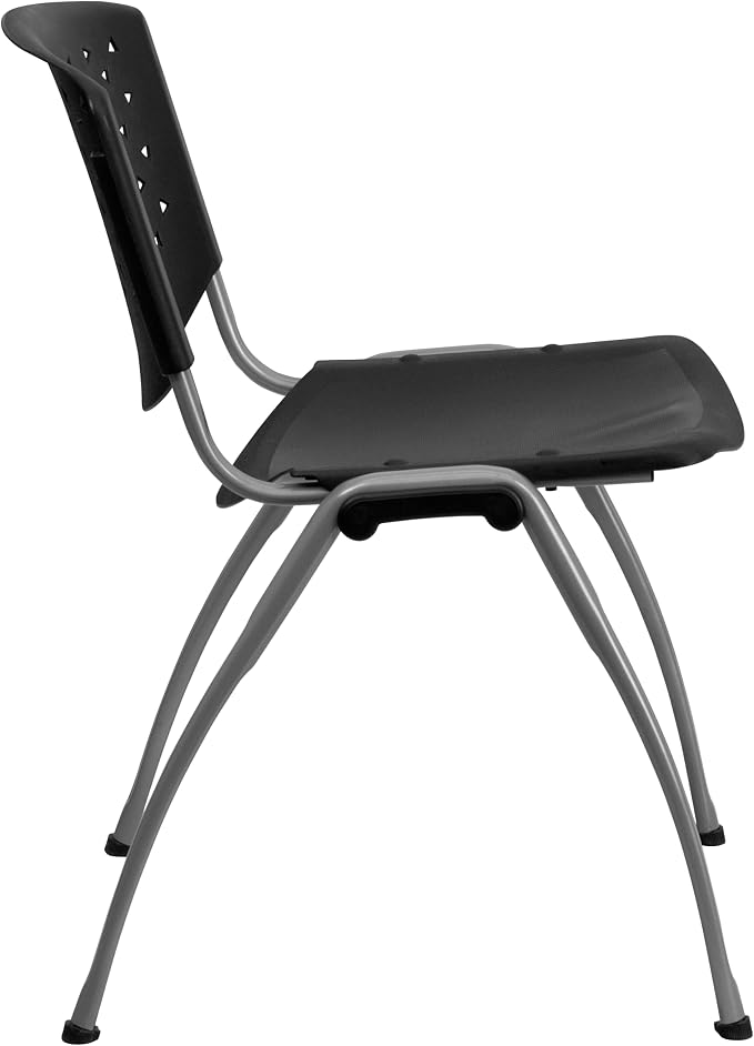 Flash Furniture HERCULES Series 880 lb. Capacity Black Plastic Stack Chair - Image 9