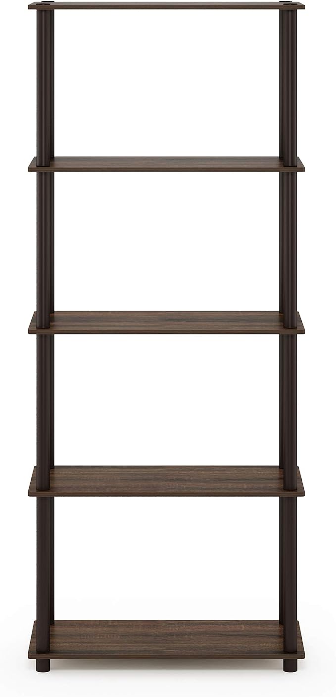 Furinno TURN-N-TUBE Storage Shelves, 5-Tier Book Shelf, Corner Shelf, Toolless - Image 6