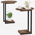 Hosfais Small Side Table Set of 2, C-Shaped Wood Sofa End Table by HosfaisHome