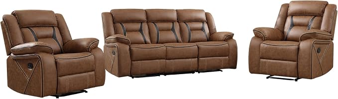 EBELLO Faux Leather Recliner Sofa Furniture Set - Image 7