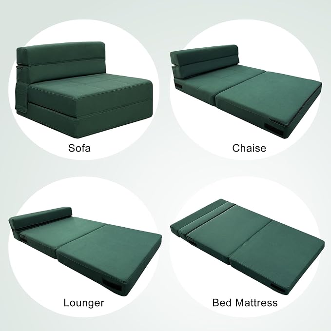 ANONER Memory Foam Fold Out Sofa Bed Couch - Image 4