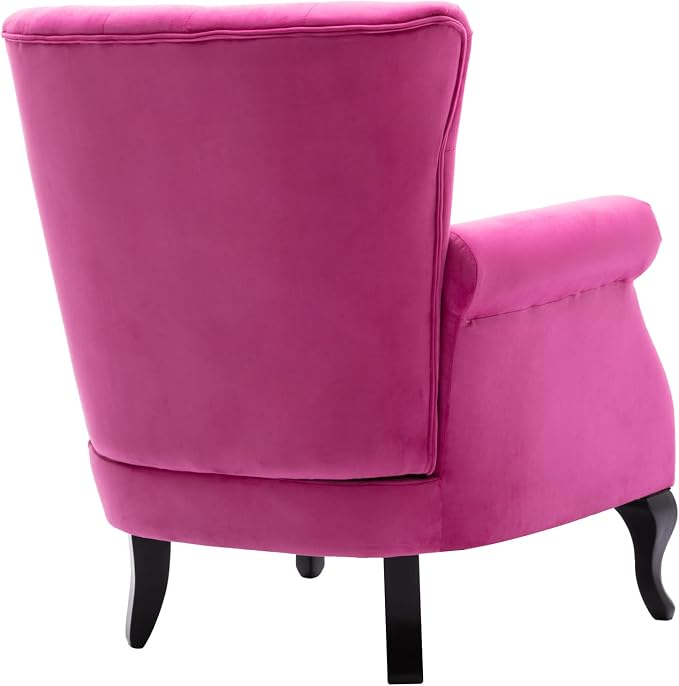 Mid Century Modern Accent Chair Upholstered Armchair Comfy Velvet Fabric Single - Image 7
