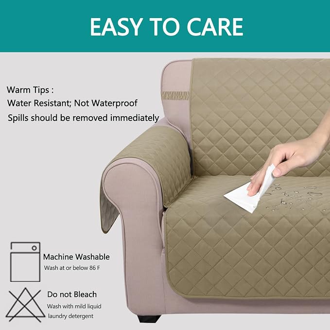 U-NICE HOME Loveseat Sofa Cover Reversible Couch Covers - Image 5