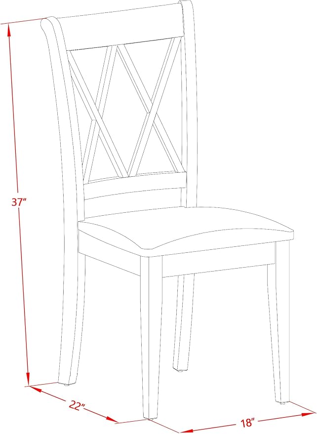 East West Furniture CLC-MAH-W Clarksville Dining Chairs - Image 3