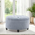 HUIMO 30-Inch Round Storage Ottoman, Modern Button Tufted Ottoman Coffee Table by HUIMO