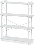 HCHQHS Bookshelf, 4-Tier Industrial Bookcase, Freestanding Tall Bookshelves by HCHQHS