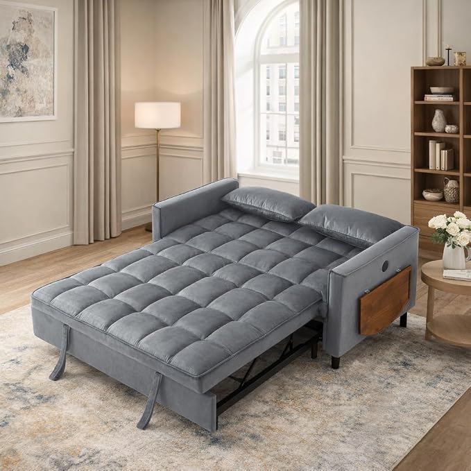 4 in 1 Convertible Sofa Bed, Pull Out Couch - Image 6