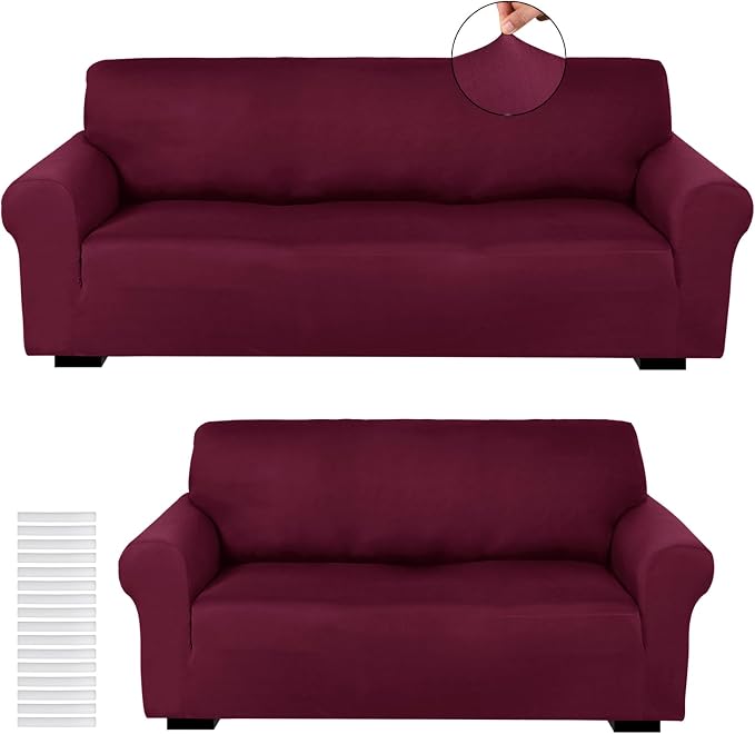 Peryiter 2 Pcs Sofa Covers Couch and Loveseat Covers Set Stretch Sofa Slipcover by Peryiter