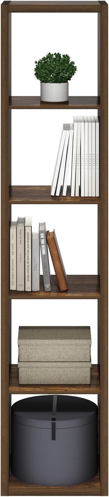 Furinno Cubicle Book Shelf, Vertical 5-Cube Bookshelf, Extra Thick Horizontally - Image 10