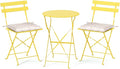 VINGLI Outdoor Folding Bistro Table and Chairs Set of 2, 3-Piece Bistro Set by VINGLI