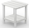 SERWALL Double Adirondack Side Table End Table- White by SERWALL