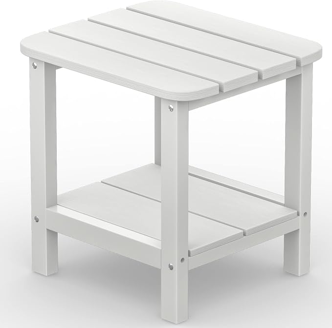 SERWALL Double Adirondack Side Table End Table- White by SERWALL