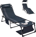 KingCamp Lounge Chair with face Hole & Canopy Shade, 400LBS Folding Portable by KingCamp