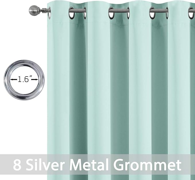 Yakamok Aqua Blackout Room Darkening Thermal Insulated Solid Grommet - Image 4