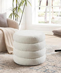 Flouki 19.5" Storage Ottoman Round, Vanity Stool by Flouki