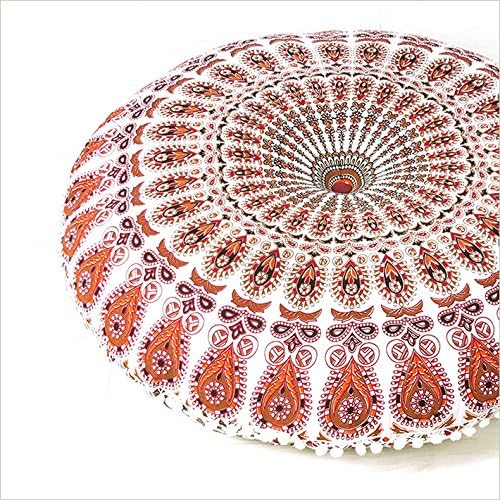 Mandala Floor Pillow Cover Meditation Cushion Seating Throw Hippie Round - Image 2