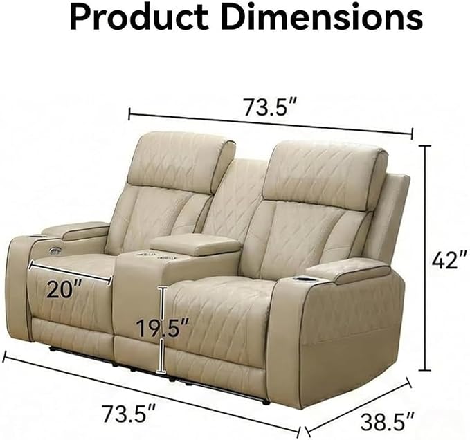 Power Recliner Loveseat Sofa - Image 2
