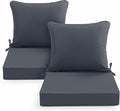 Summsun Patio Chair Cushions Set of 2, Water Resistant Backrest Pillow and Seat by SUMMSUN