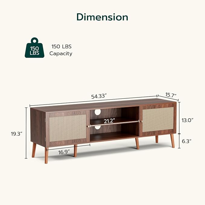 ZttRiee TV Stand for TVs up to 65'', Entertainment Center - Image 2