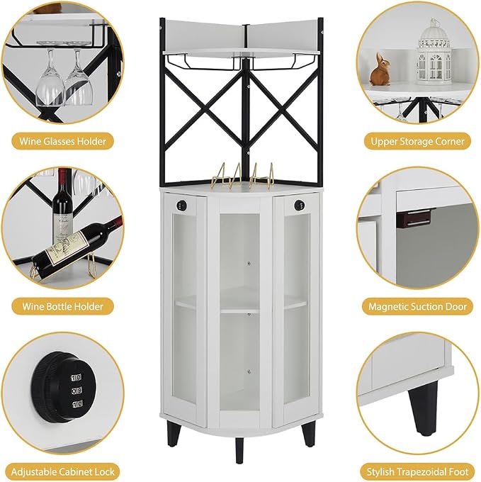 COCO DESIGN Corner Wine Cabinet - Image 6