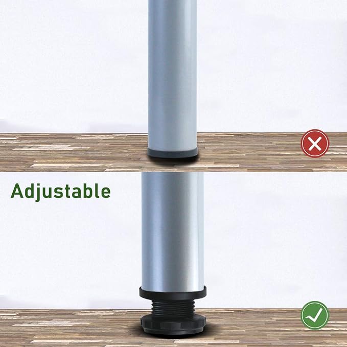 QLLY 28 inch Adjustable Metal Desk Legs, Heavy Duty Furniture Table Legs - Image 4