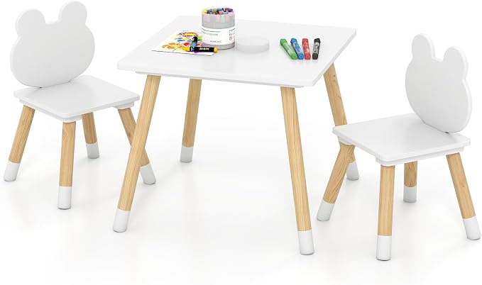 Costzon Kids Table and Chairs, Wooden Toddler Desk Set by Costzon