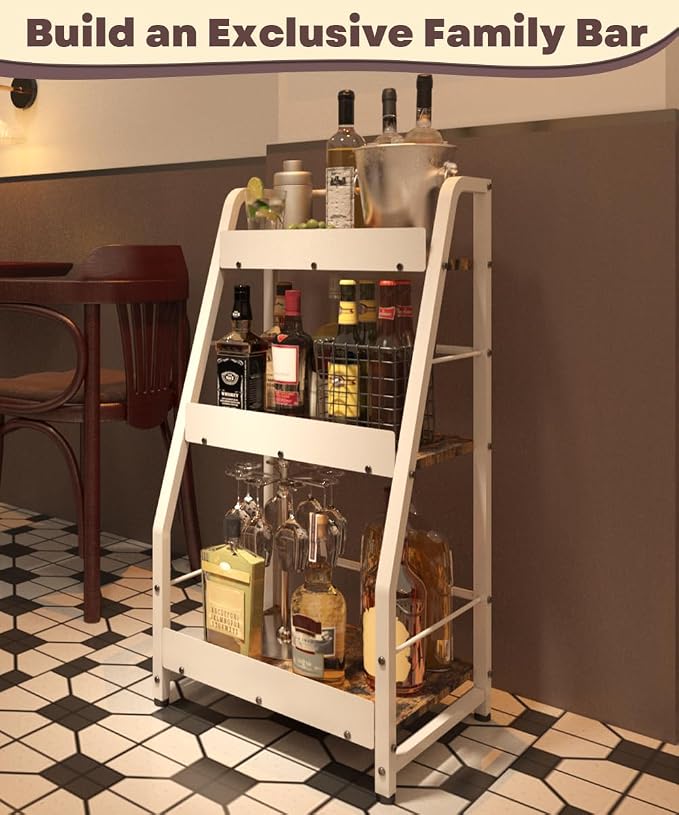 3-Tier Liquor Stand for Home Bar, Trapezoid Freestanding Whisky Bottle Holder - Image 7