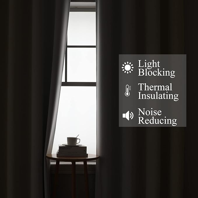 Estelar Textiler Full Room Darkening Blackout Curtains 72 Inch Length 2 Panels - Image 3