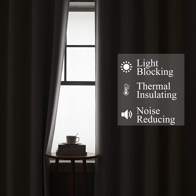 Estelar Textiler Beige and Greyish White Ombre Blackout Curtains 63 Inches - Image 3