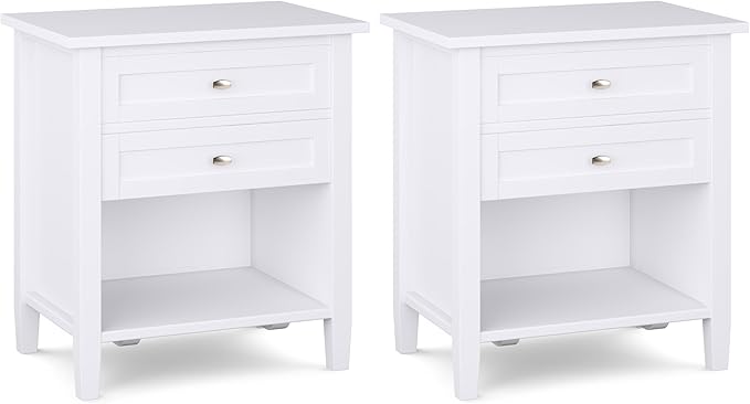 SIMPLIHOME Warm Shaker Solid Wood 24 inch Wide Transitional-Style Bedside by SimpliHome