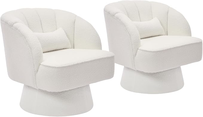 Garvee Ultra-Plush Swivel Accent Chair, 360° Barrel Lounge Chair - Image 7