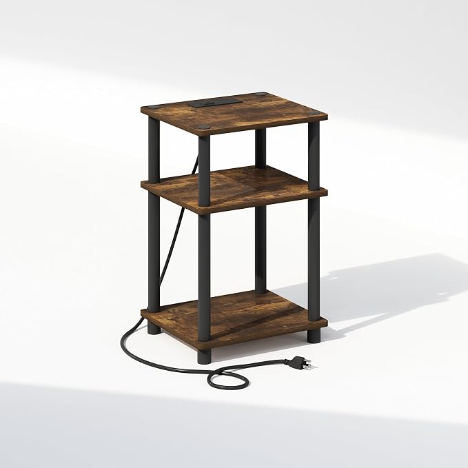 Furinno JUST Night Stand, 3-Tier Turn-N-Tube Nightstand by Furinno-FitsYourSpaceFitsYourBudget