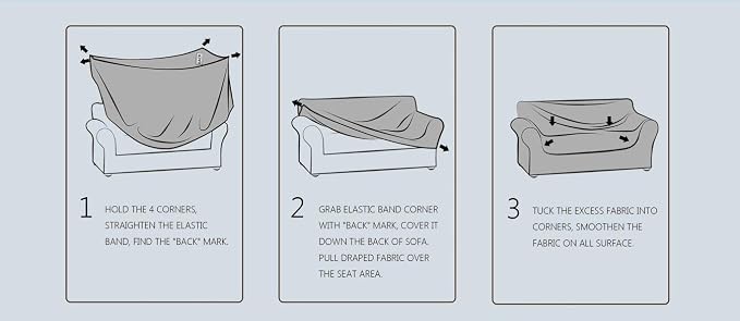 Fancy Collection 3pc Set Slipcover Set Furniture Cover Spandex Set Includes - Image 3