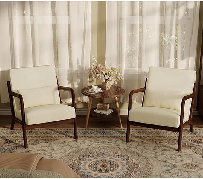 Garvee Mid-Century Chenille Accent Chair Set of 2, Cozy Reading Chair, Modern by Garvee