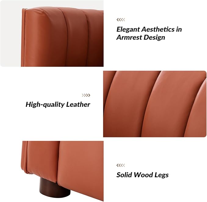 HULALA HOME 83" Genuine Leather Sofa - Image 6