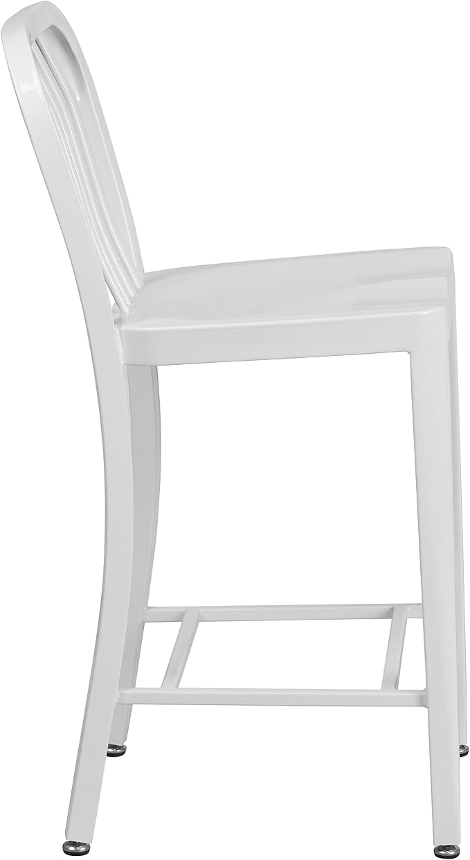 Flash Furniture Gael Commercial Grade 2 Pack 24" High White Metal - Image 7